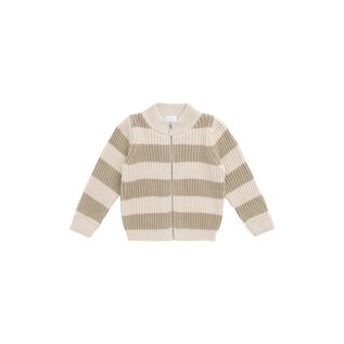 Jamie Kay Idris Knit Zip Cardigan - Wide Stripe Rye/Buff by Jamie Kay