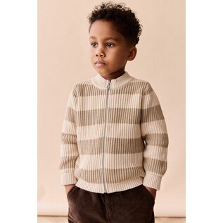 Jamie Kay Idris Knit Zip Cardigan - Wide Stripe Rye/Buff by Jamie Kay