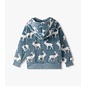 Hatley Staggered Elks Fuzzy Fleece Zip Up Hoodie by Hatley