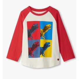 Hatley Dinos Cubed Raglan Long Sleeve Tee by Hatley