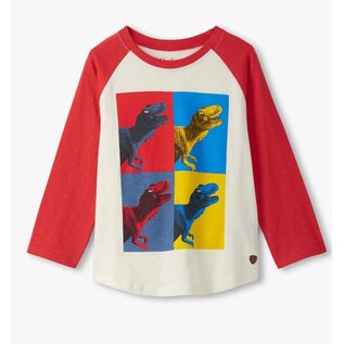 Hatley Dinos Cubed Raglan Long Sleeve Tee by Hatley