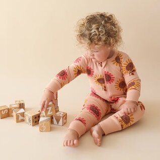 Parade Sunflowers Print Long Sleeve Zip Romper by Parade