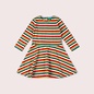 Little Green Radicals Rainbow Striped Long Sleeve Spinny Dress by Little Green Radicals