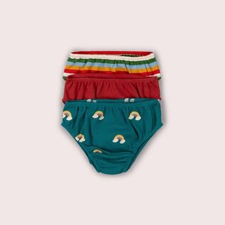 Little Green Radicals Turquoise Rainbows Organic Underwear 3-Pack by Little Green Radicals