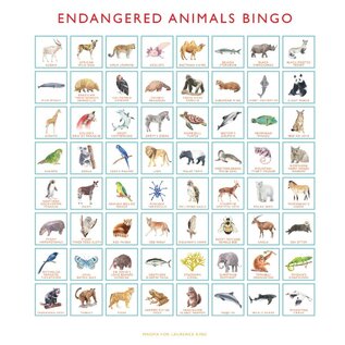 Endangered Animals Bingo Game