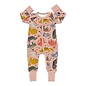 Good Luck Sock Pink Kitty Cats Romper by Good Luck Pajamas