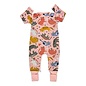 Good Luck Sock Pink Kitty Cats Romper by Good Luck Pajamas