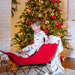 Kyte Baby Long Sleeve Pajamas PJs in Santa Sleigh Bamboo 2 Piece PJs by Kyte