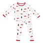 Kyte Baby Long Sleeve Pajamas PJs in Santa Sleigh Bamboo 2 Piece PJs by Kyte