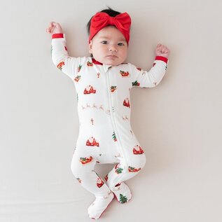Kyte Baby Santa Sleigh Print Zippered Bamboo Footie by Kyte Baby