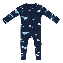 Kyte Baby Humpback Print Zippered Bamboo Footie by Kyte Baby