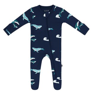 Kyte Baby Humpback Print Zippered Bamboo Footie by Kyte Baby
