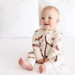 Parade Foxes Print 2 Way Zip Organic Cotton Romper by Parade