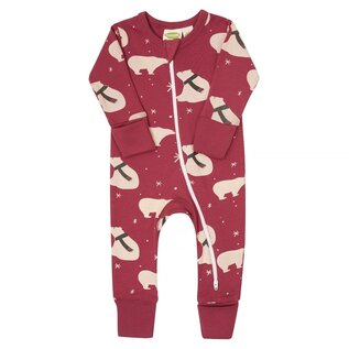 Parade Polar Bear Print 2 Way Zip Organic Cotton Romper by Parade
