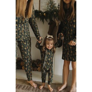 current tyed Evergreen Glow Long Sleeve Zip Bamboo Romper by Current Tyed