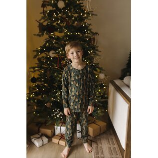 current tyed Evergreen Glow Holiday Bamboo Pajamas by Current Tyed