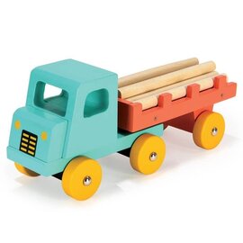 Wooden Log Truck Toy - Teal Timber Truck