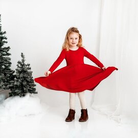 Kyte Baby Cardinal Long Sleeve Bamboo Twirl Dress by Kyte