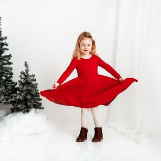 Kyte Baby Cardinal Long Sleeve Bamboo Twirl Dress by Kyte