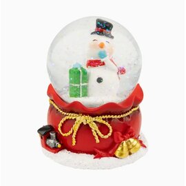 Holiday Snow Globe with Snowman and Present