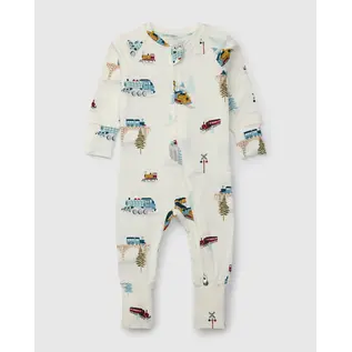 loulou Lollipop All Aboard Trains Print Romper by Loulou Lollipop
