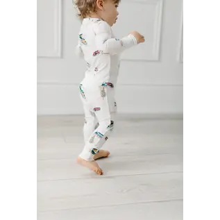 loulou Lollipop All Aboard Trains Print Romper by Loulou Lollipop