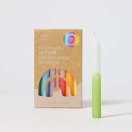 Grimms Dip-Dye Rainbow Celebration Candles for Grimms Birthday Ring or Advent Spiral