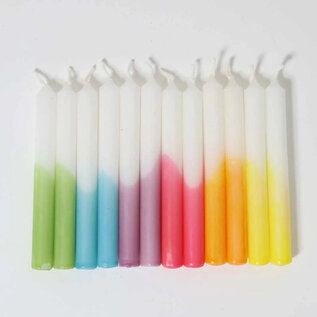Grimms Dip-Dye Rainbow Celebration Candles for Grimms Birthday Ring or Advent Spiral