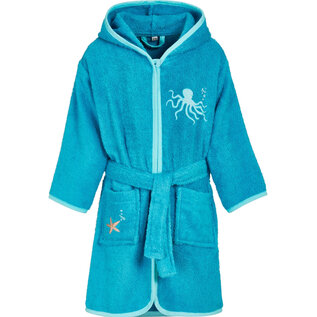 Sea Animals Turquoise Terry Cotton Bath Robe Kids