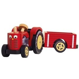 Farmyard Tractor and Trailor Wooden Toy