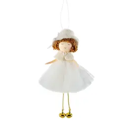 Silver Tree White Tulle Dress Girl Ornament Holiday Tree
