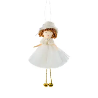 Silver Tree White Tulle Dress Girl Ornament Holiday Tree
