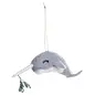 Silver Tree Felt Narwhal Ornament with Mistletoe