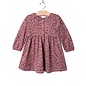 Frill Collar Dress in Plum Birds Print