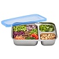 Blue 3-Compartment Stainless Steel Food Storage Container with Silicone Lid by UKonserve