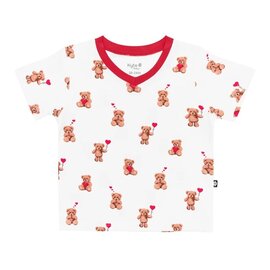 Kyte Baby Bear Hearts Print Bamboo V-Neck Tee by Kyte