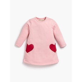 Organic Cotton Fleece Heart Pocket Dress