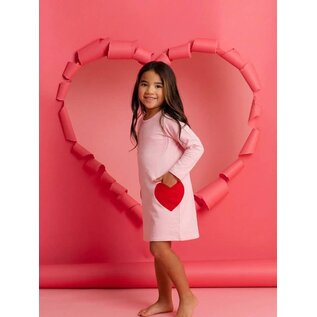 Organic Cotton Fleece Heart Pocket Dress