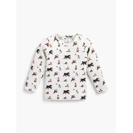 Organic Cotton Long Sleeve Top in Football Pups Dog Print