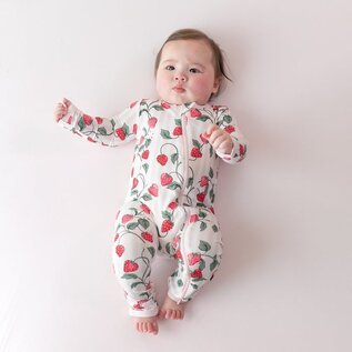 Kyte Baby Strawberry Fields Print Zippered Bamboo Romper by Kyte Baby