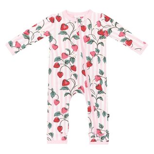 Kyte Baby Strawberry Fields Print Zippered Bamboo Romper by Kyte Baby