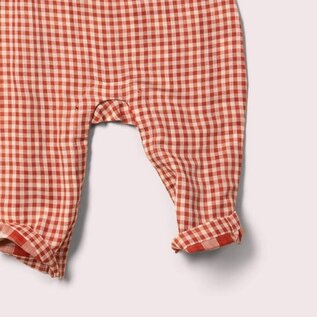 Little Green Radicals Organic Cotton Little Red Check Frill Romper by Little Green Radicals