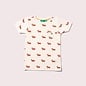 Little Green Radicals Cream Sausage Dog Print T-Shirt by Little Green Radicals