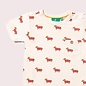 Little Green Radicals Cream Sausage Dog Print T-Shirt by Little Green Radicals