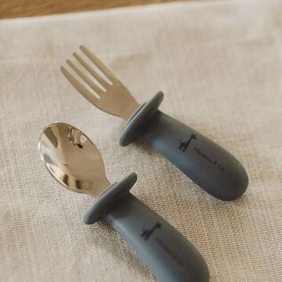 Silicone and Metal Spoon and Fork Set