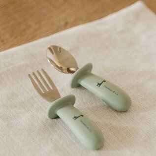 Silicone and Metal Spoon and Fork Set