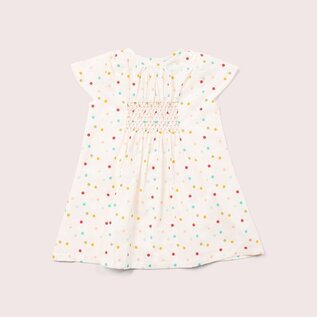 Little Green Radicals Organic Cotton Rainbow Dots Smocked Dress by Little Green Radicals