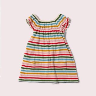 Little Green Radicals Organic Cotton Rainbow Stripe Pocket Play Days Dress by Little Green Radicals