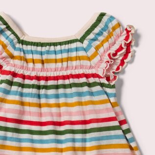Little Green Radicals Organic Cotton Rainbow Stripe Pocket Play Days Dress by Little Green Radicals
