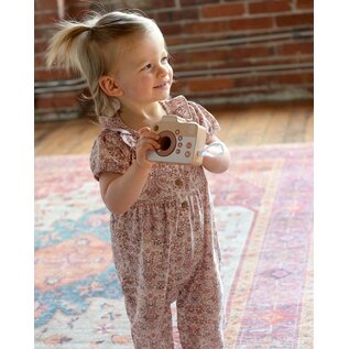 City Mouse Studio Peter Pan Collar Romper Spring Bouquet Print by City Mouse Studio